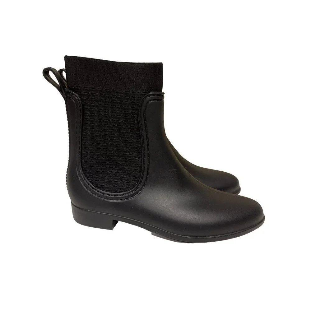 Catherine Malandrino Chelsea Rainboot Black Pull On Size 8 39